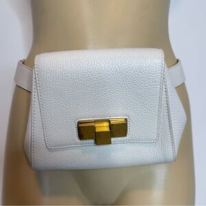 Bottega Veneta White and Gold Belt Bag